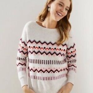 NWT LOFT Fair Isle Sweater Size Large